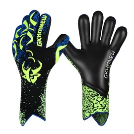 GKHMNEW Soccer Goalkeeper Gloves Kids Youth and Adult Provide Extreme Strong Control and Grip, Breathable and Comfortable Soccer Gloves,High Performance Goalkeeper Glove Equipment (Green, 7)