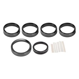 REPAIROCK 1 Set Air Conditioner Audio Trailer 4x4 Control Switch Knob Cover Ring for Ford F-150 XLT 16-19 Air Conditioning Button Cover Trim Decoration Black
