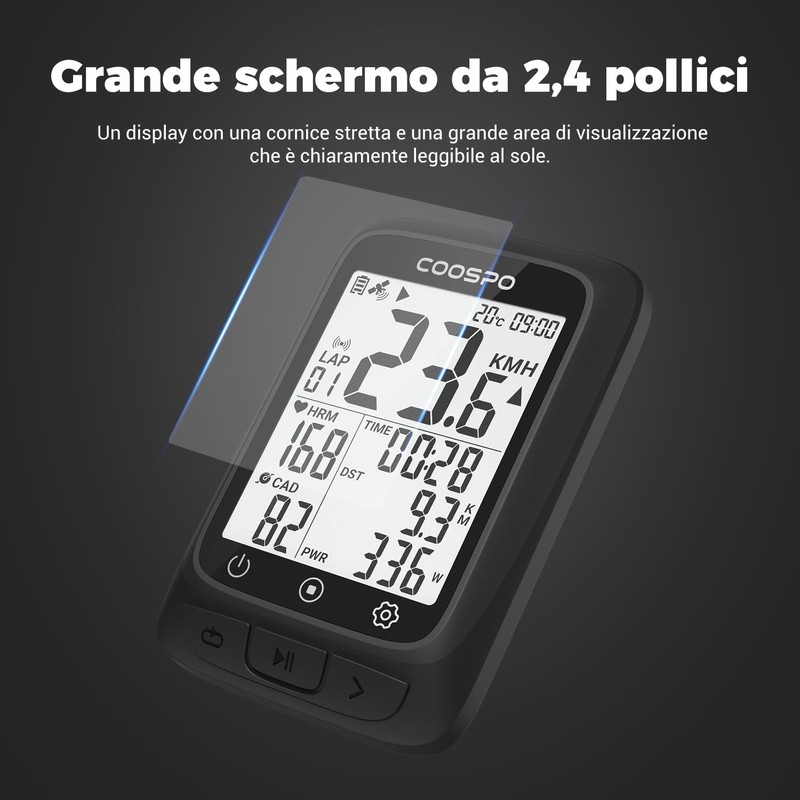 COOSPO Bike Computer GPS Wireless, ANT+ Cycling Computer GPS with