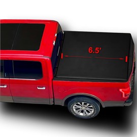 OSOBAK 6.5' Soft Roll Up Truck Bed Cover Compatible for 2007-2021 Toyota Tundra Vinyl Tonneau Cover with or Without Deck Rail System