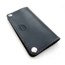 Men's Classic Leather Biker Wallet Black with Personalization