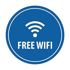 Signs ByLITA Circle Free WiFi Sign (Blue) - Large