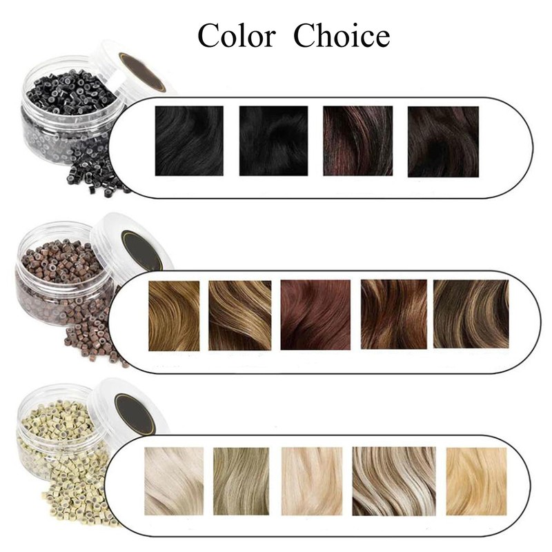 500Pcs Silicone Micro Link Rings 5mm Lined Beads for Hair