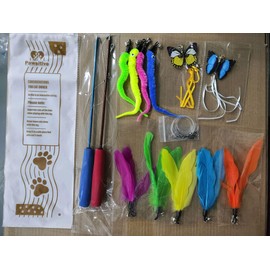 PAWSITIVE Interactive Cat Toys - Retractable Feather Wand with Refill Set - Perfect for Indoor Cats to Chase, Exercise & Bond with Their Owners