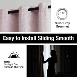 Pink Full Blackout Curtains for Girls Bedroom 84inch Length Long Thermal Insulated Ture Blackout Window Drapes for Nursery Living Room 52" wx 84" Grommet Top 2pcs