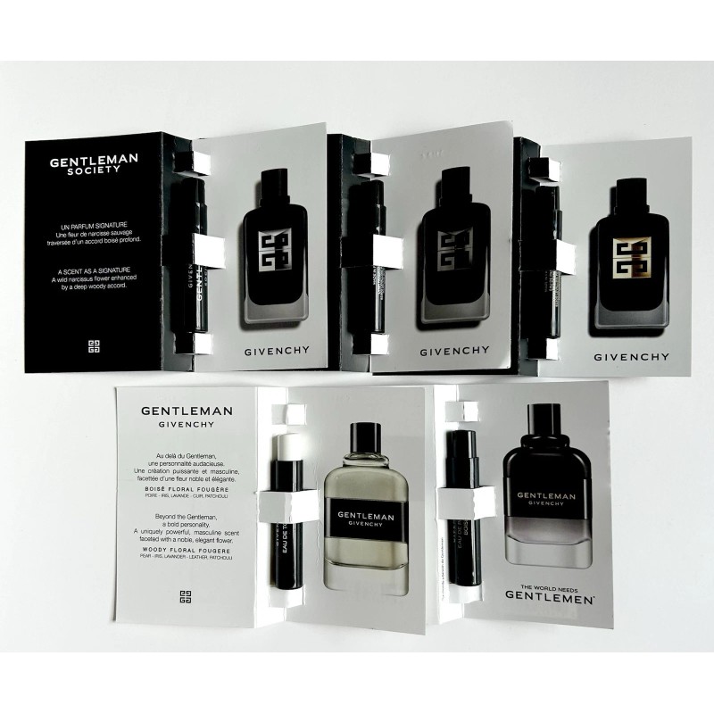 Givenchy Gentleman Cologne Perfume 5pc Sample Vials Spray Set