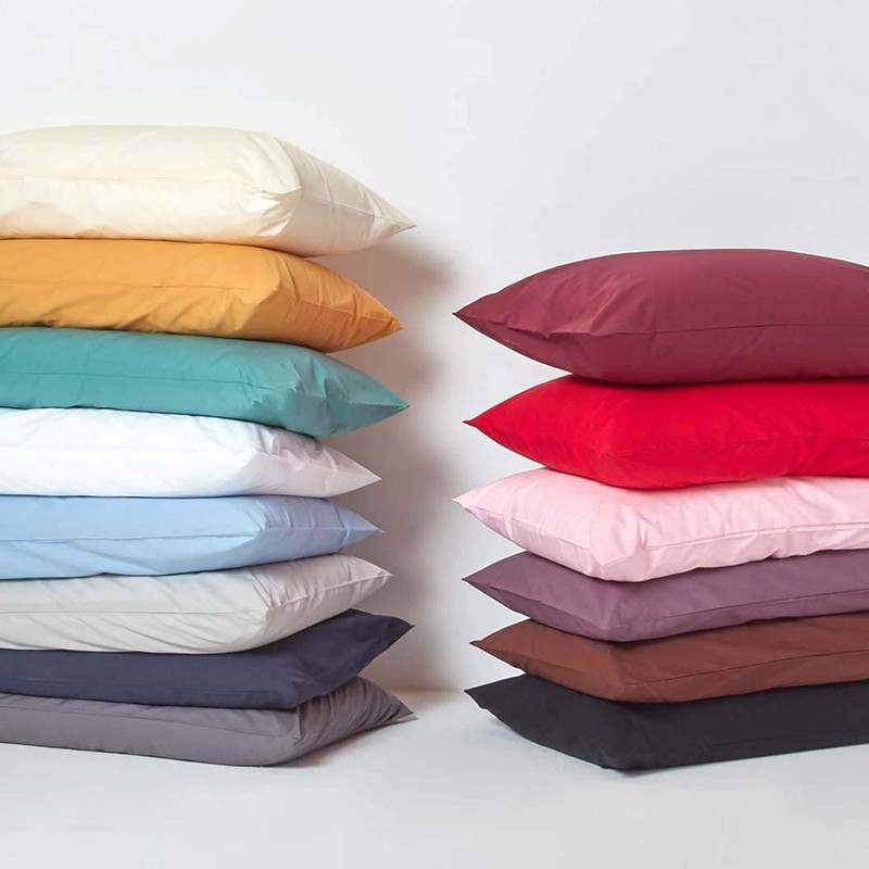 HOMESCAPES Percale Cushion Cover, 40 x 40 cm, Dark Grey,