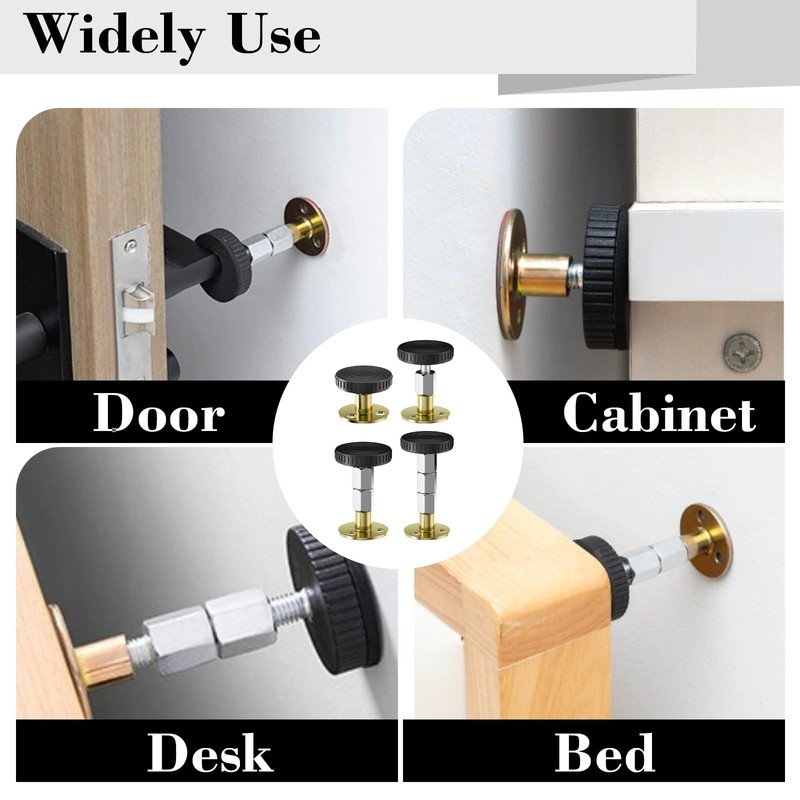 Pack of 8 Bed Frame, Anti Shake Spacer, Black, Adjustable