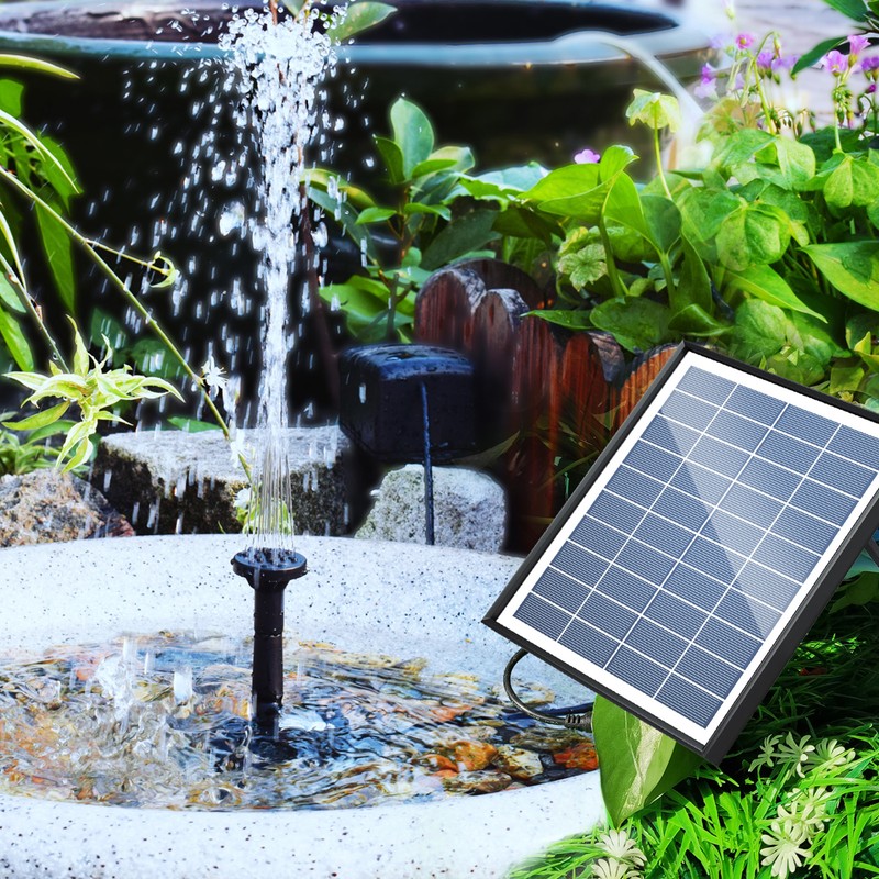 Solar Fountain Pump 6.5W 6 Fountain Modes Energy Saving Solar