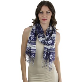 ToBeInStyle Women's Lightweight Holiday Print Scarf - Blue