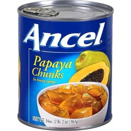 Goya Foods Ancel Papaya Chunks in heavy syrup 34 oz (2 lb)