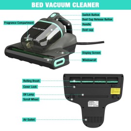 HAUSHOF Mattress Vacuum Cleaner 15Kpa 275 nm UV-C Light Heating Handheld Vacuum