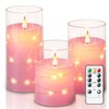 Homemory Flickering Flameless Candles with String Lights, Battery Operated Candles,