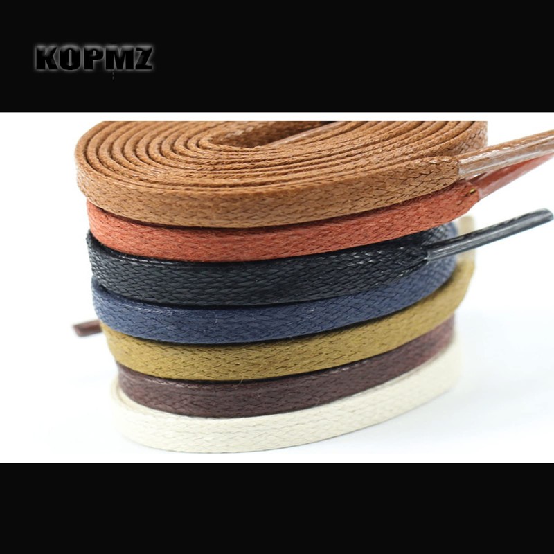 KOPMZ 2 pairs Waxed shoelaces Waterproof shoelaces (black47.25”/120cm) Casual shoe