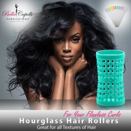Hourglass All Hair Types Unisex Rollers- Aqua HGR 32mm/1.26in – Pack of 12