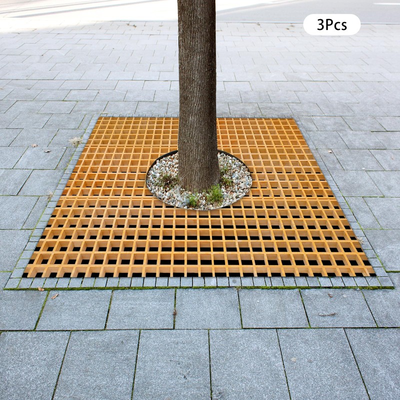 Silencear Fiberglass Molded Grating, 3 Pcs Fiberglass Drain Grate, Heavy
