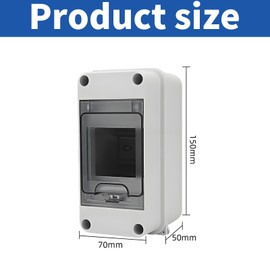Xiciki DIN Rail Enclosure, 3 Way Power Distribution Box, Weatherproof Electric Box, IP65 Waterproof Transparent Cover, Distribution Protection, Junction Box for Indoor and Outdoor Use