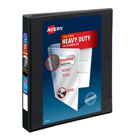 Avery Heavy-Duty View 3 Ring Binder,1" One Touch Slant Rings, Holds 8.5" x 11" Paper, 1 Black Binder (05300)