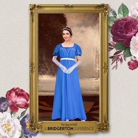 MRYUWB Women Regency Dress Satin Sash Waist, Renaissance Dress Victorian Dress Regency Ball Costumes Tea Dress Accessories (Blue, XX-Large)