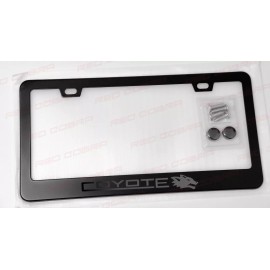 RED COBRA Black on Black Coyote Mustang 5.0 Premium Black Metal License Plate Frame