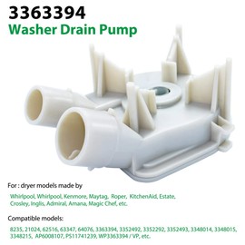 laffeya 3363394 Washer Drain Pump Replacement Part Compatible with Kenmore, Compatible with Whirlpool Washers
