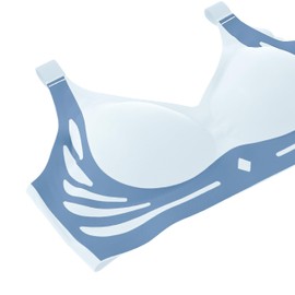 PrinStory Non Wired Bras For Women Push Up Bralettes For Women With Support Full Coverage Wireless Padded Ladies Bra (Light Blue, XXL)