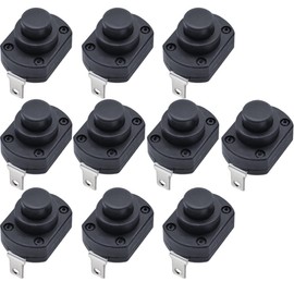 Gebildet 10 x 18 x 13 Micro Mini On/Off Switch with Self-Locking 10 A, 250 V, Self-Locking Push Button Switch for DIY SMD Flashlights, Type KAN-9A