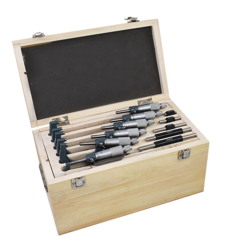 mitoharet 6-Pack Professional Outside Micrometer Set 0-6In / 0.0001In Precision