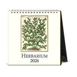 Cavallini 2026 Herbarium Easel Desk Calendar, 6x6.5 Inches, 12 Month Page-A-Month Standing Desk Calendar, Ideal for Plant Lovers, Small and Cute