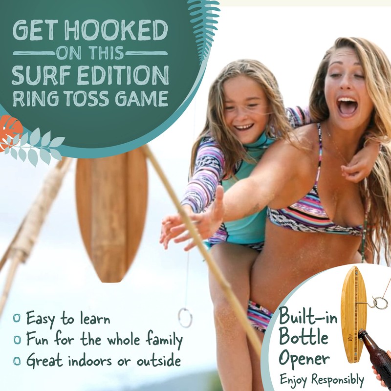 Ring Toss Game for Adults – 13 Inch Surfboard Edition