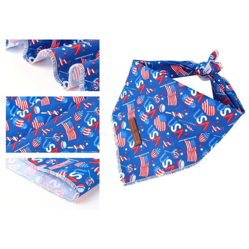Lionet Paws 4th of July Dog Bandanas 2 Pack, American
