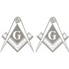 WHITE Vinyl Decal Masonic Emblem Lodge name and number Mason