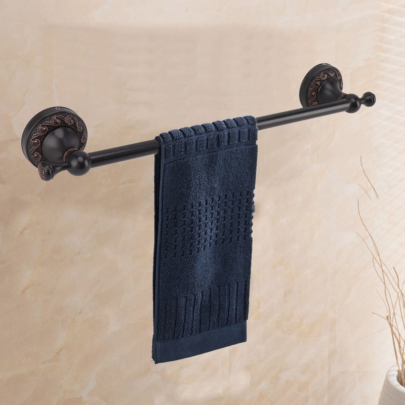 Towel Bar Copper Retro Space Saving 40CM Multifunctional Tilt Proof