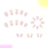 24Pcs Spring Summer Flower Press on Nails Medium Almond Fake