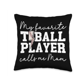 Tball Mom - Baseball Essentials Mama Game Day T-Ball Apparel Throw Pillow