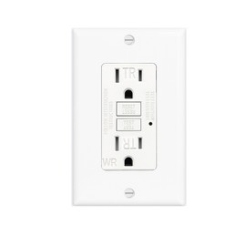(15 AMP - 1 Pack) GFCI Outlet WR White – Tamper Resistant, Weather Resistant GFI Receptacle with Self-Test, LED Indicator,UL Listed, Easy Install – Ground Fault Outlet for Outdoor Use & Bathroom