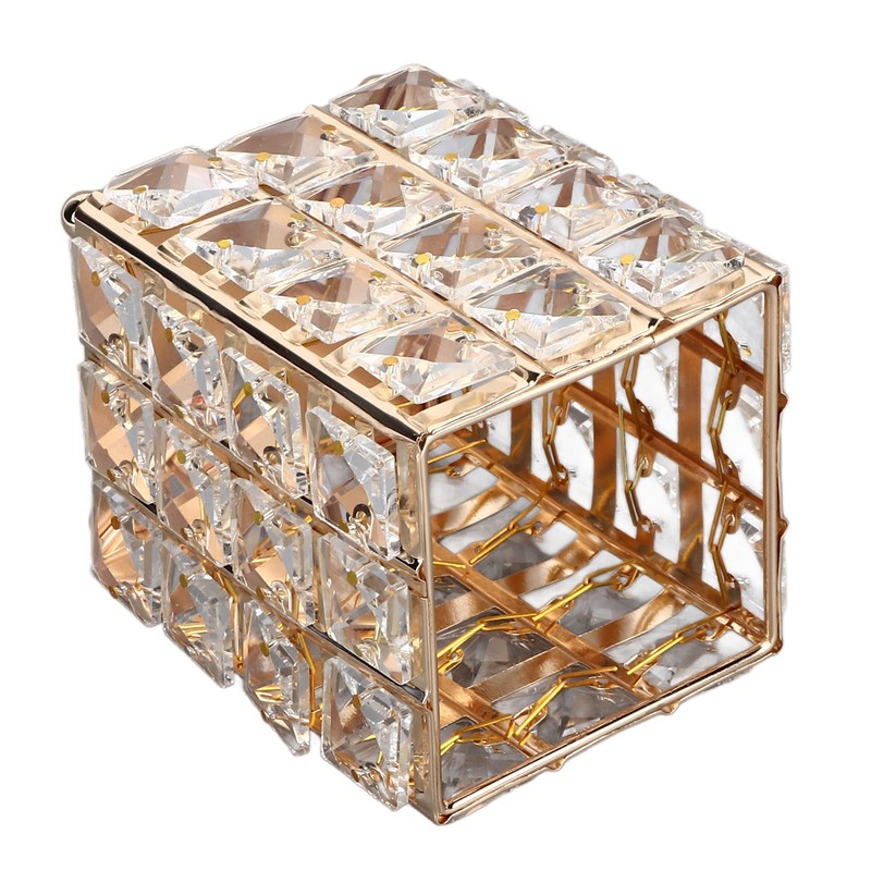 European Style Crystal Storage Box Crystal Jewelry Trinket Box Square