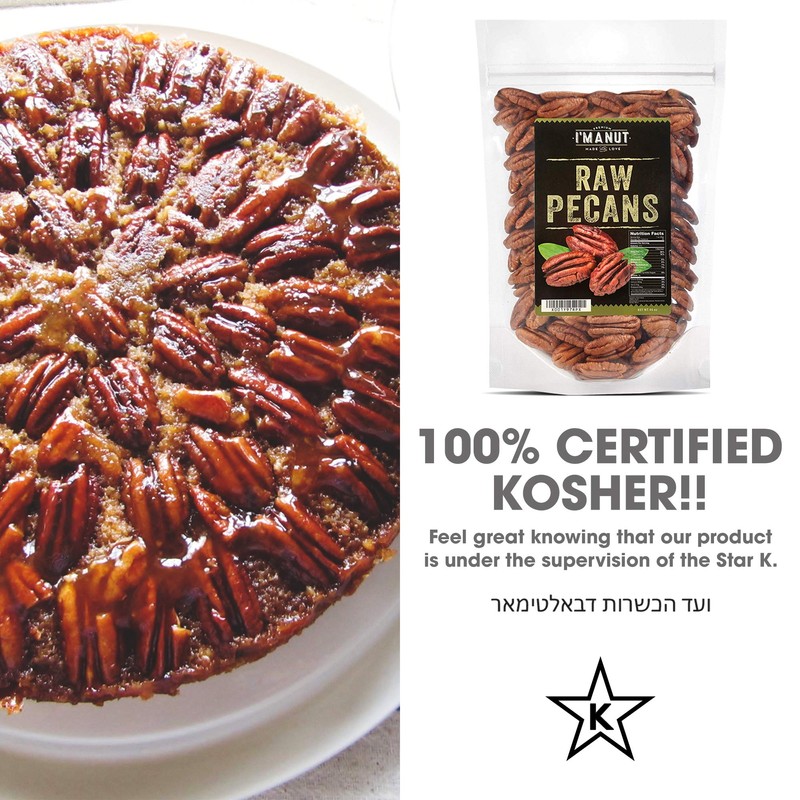 Raw Pecans Halves, 44oz (2.75 Pounds) Compares to Organic, NO