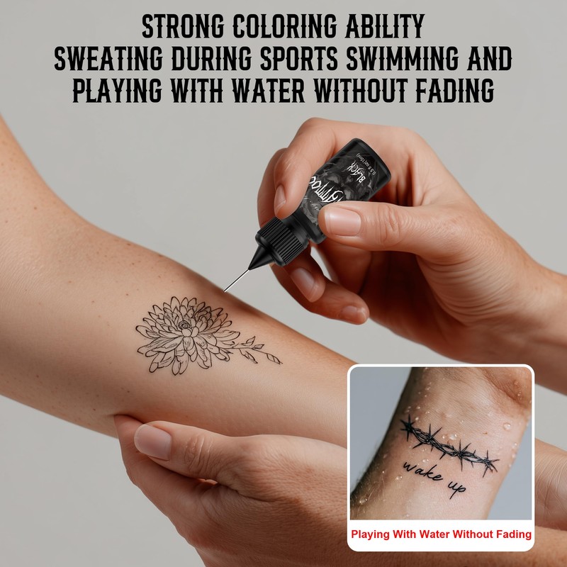 Temporary Tattoo Kit 6 Bottles Color Temporary Tattoo