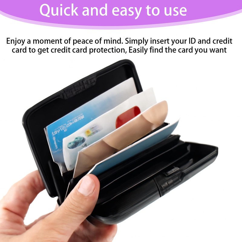 QhgPnt Credit Card Holder 3-Pack, RFID Blocking Card Protector, Slim