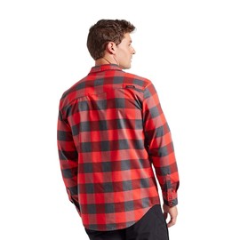 TRUEWERK Men's Tech Flannel - Durable Work Shirt with Snap Buttons, Buffalo Check, Large