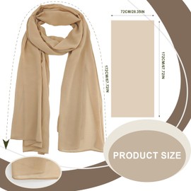 WHEATHUSK 24 Pack Chiffon Hijabs Head Scarf for Women Lightweight Breathable Solid Color Soft Chiffon Hijab Long Fashion Scarves Shawls Wrap for Muslim Women, 67 × 28 Inch