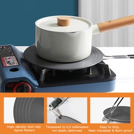 Induction Adapter Plate 24 cm, Stainless Steel Induction Adapter Plate with Folding Handle, Insulated, Adapter Plate for Use of Coffee Pots and Cookware on Induction Hobs