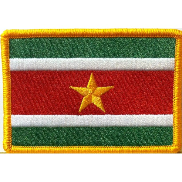 Fast Service Designs SURINAME Flag BIKER Iron-On Patch Military Emblem