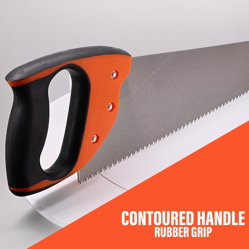 18” Hand Saw for Wood Cutting, 6 TPI Fine Cut,