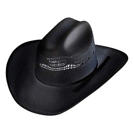 STARS & STRIPES Ashton Straw Sun Hat Western Hat Beach Women Men Outdoor Party Hat Black Size 55, black, 55
