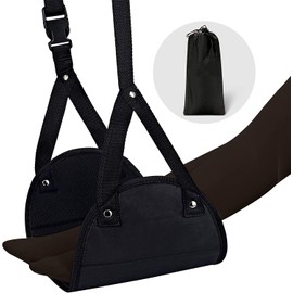 Airplane Footrest Made with Premium Memory Foam, Airplane Travel Accessories, Footrest Hammock, Portable Airplane Foot Rest Used in Office/Plane/Home, Hammock Leg Rest Adjustable Height