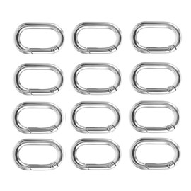 12 PCS Small Carabiner, Small Carabiner Clips, Spring Clip Rings, Metal Carabiners for Outdoor, Camping, Hiking, Fishing, Dog Leash (Silver)