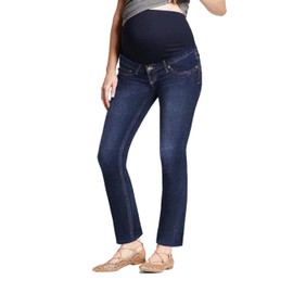 Hybrid & Company Super Comfy Stretch Women's Maternity Bootcut Jeans with Real Pockets PM2835R Darkwash L