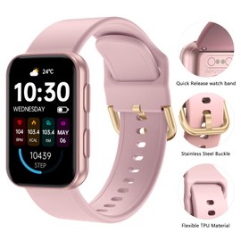 MorePro AIR2 20mm Replacement Band, Classic Wrist Strap, Adjustable & Durable Sport Replacement for AIR2 Fitness Trackers, Silicone Pink